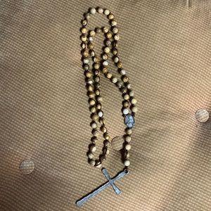 Southern Fried Chics beaded cross necklace